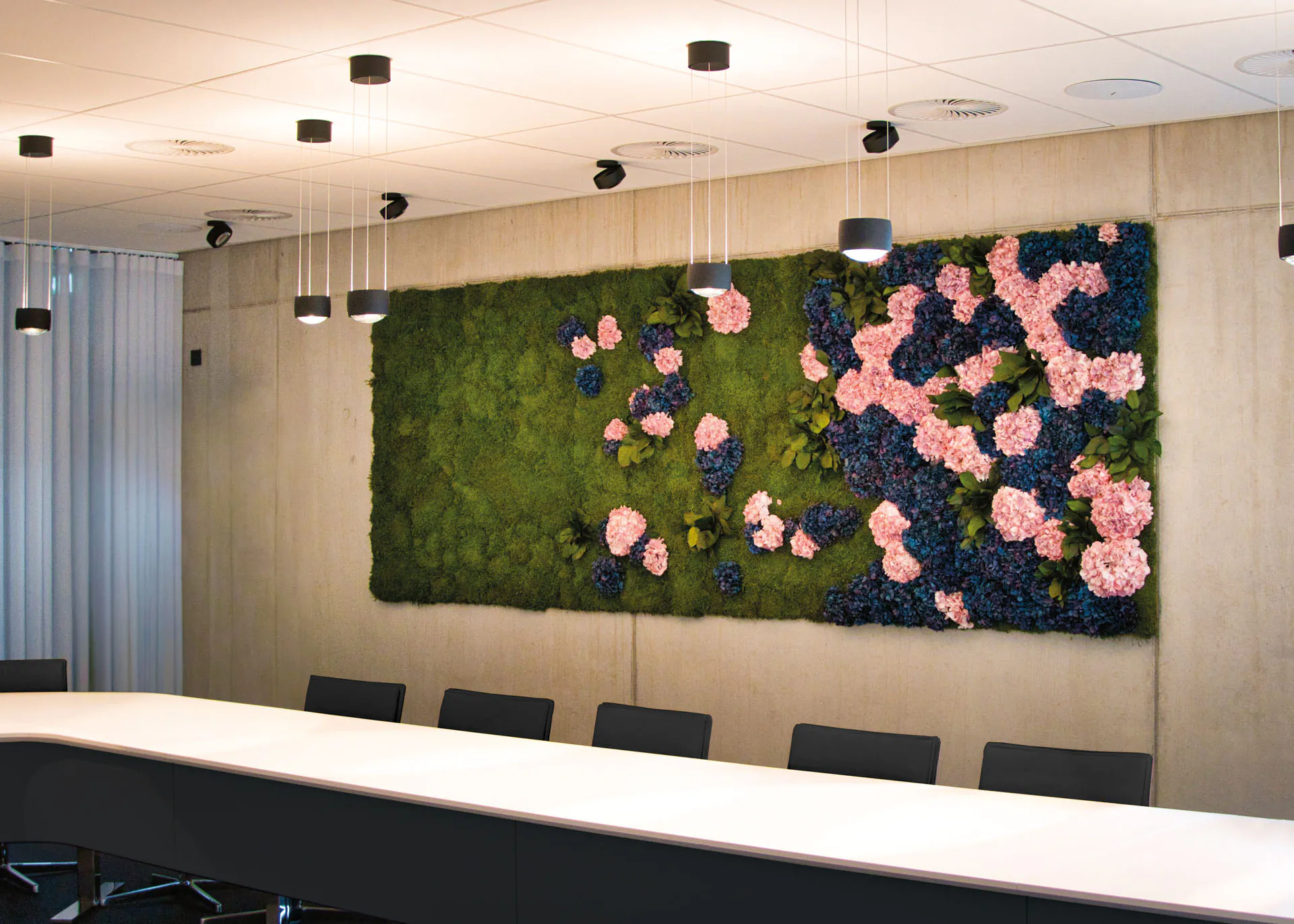 Flower wall by MOOSMOOS — A flower wall made from real, preserved flowers and moss