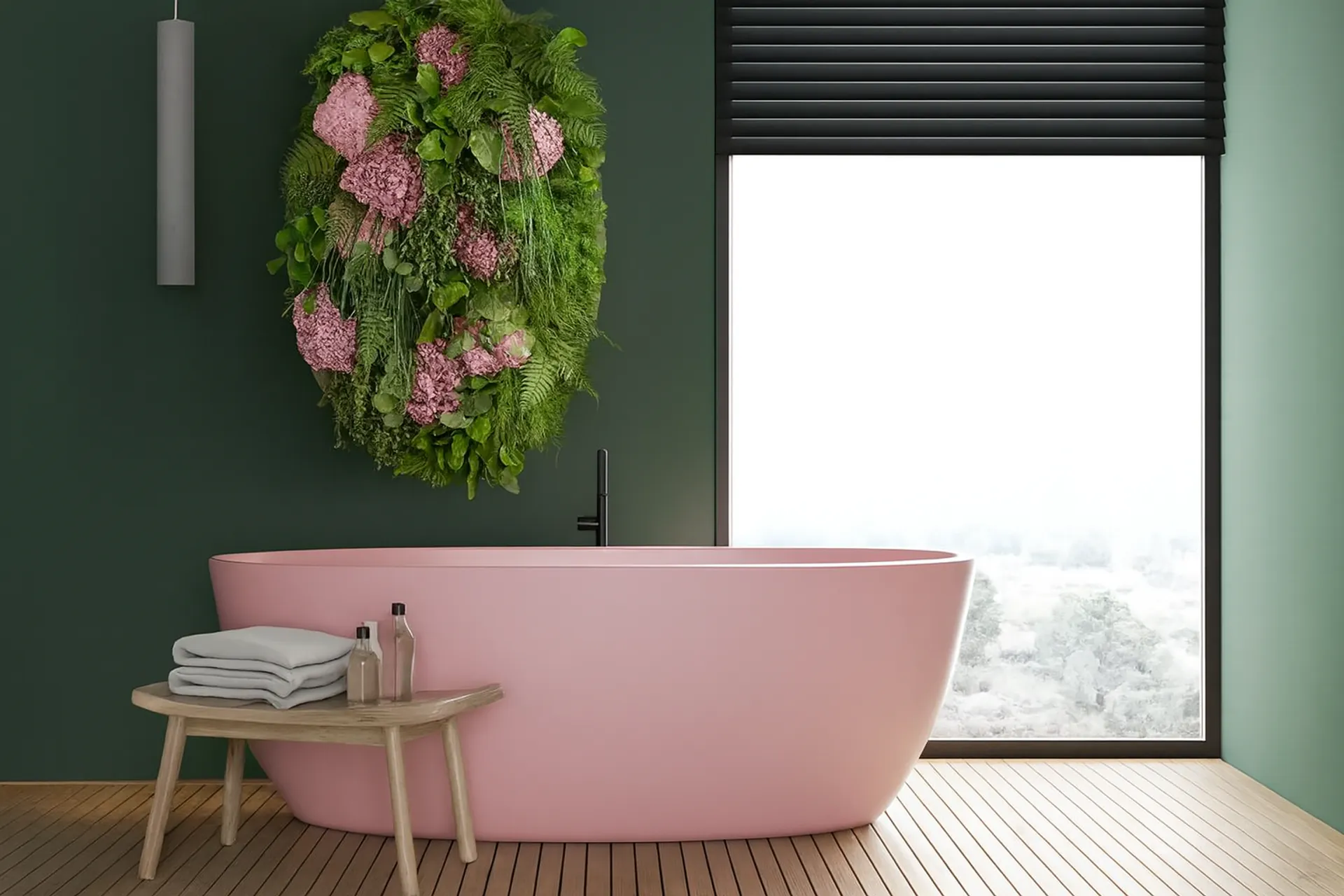 Flower Wall Spa Bathroom Wellness — Wall greenery by MOOSMOOS