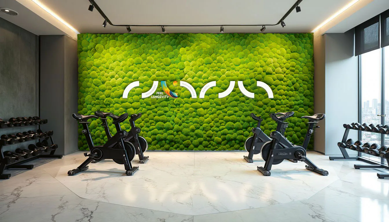 Logo at the gym — Logo made of moss · Sport