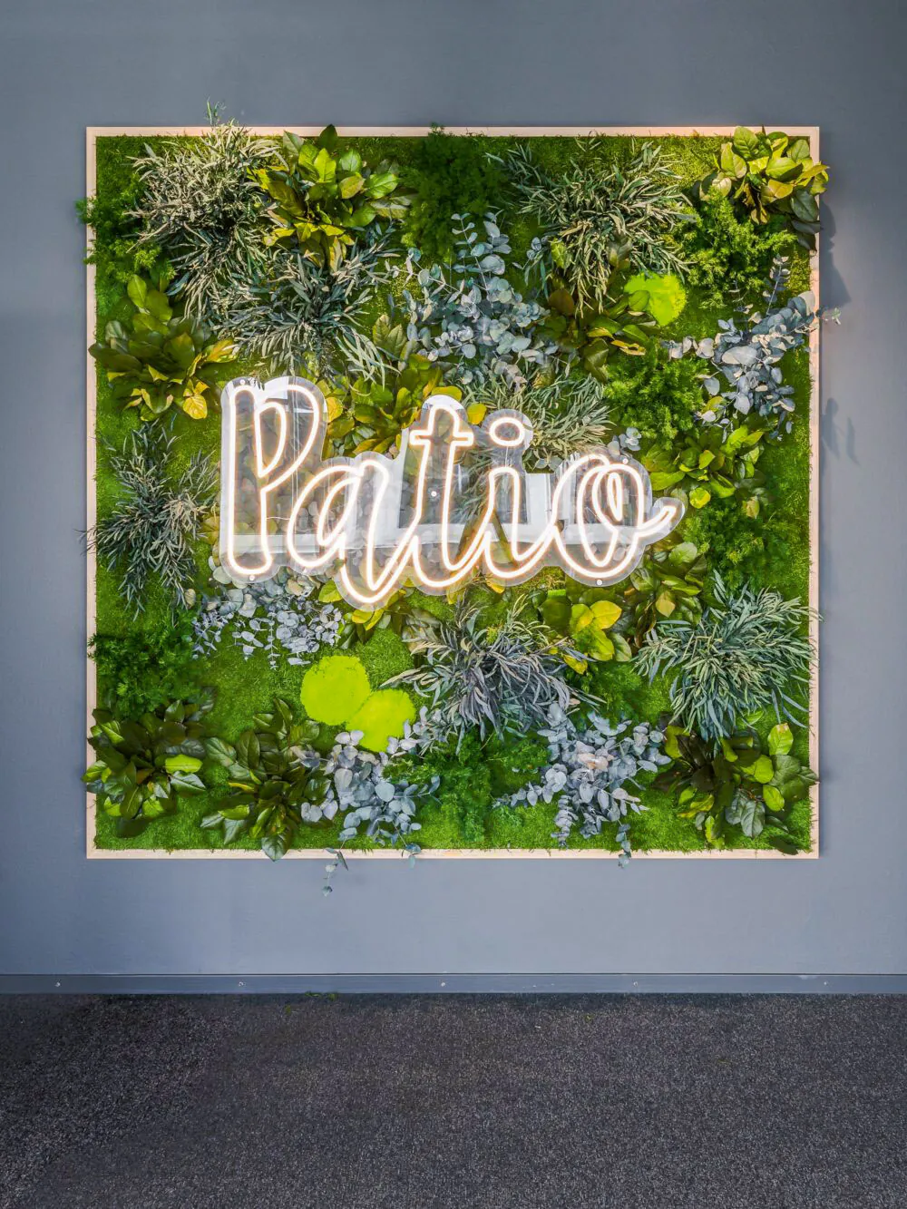 Logo Made of Moss Showroom Welcome Installation — Logo made of moss by MOOSMOOS