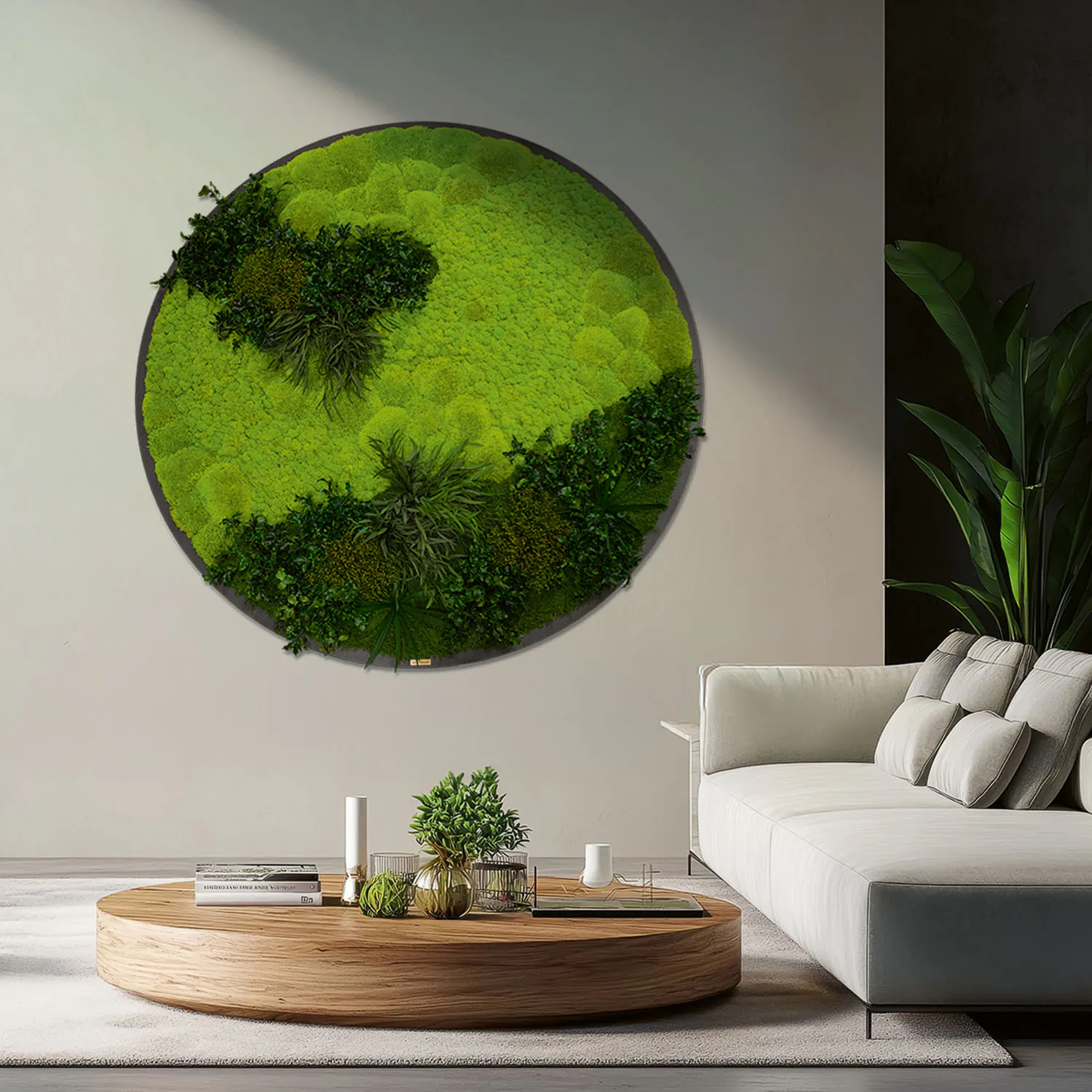 Moss picture above the sofa — Moss Pictures · Private collection
