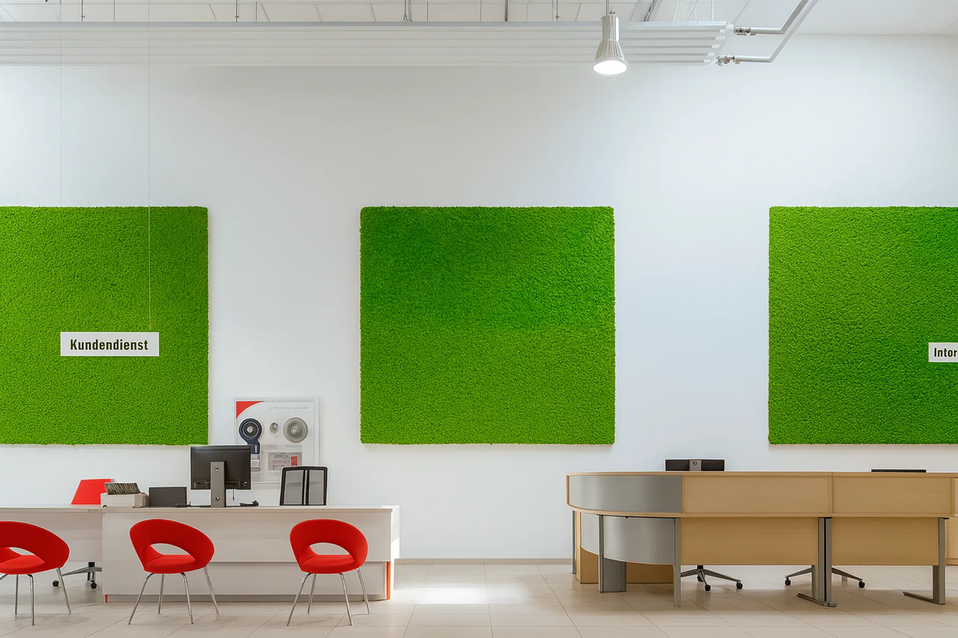 Acoustic Panel: Modern Office Reception — Room Dividers & Acoustics by MOOSMOOS