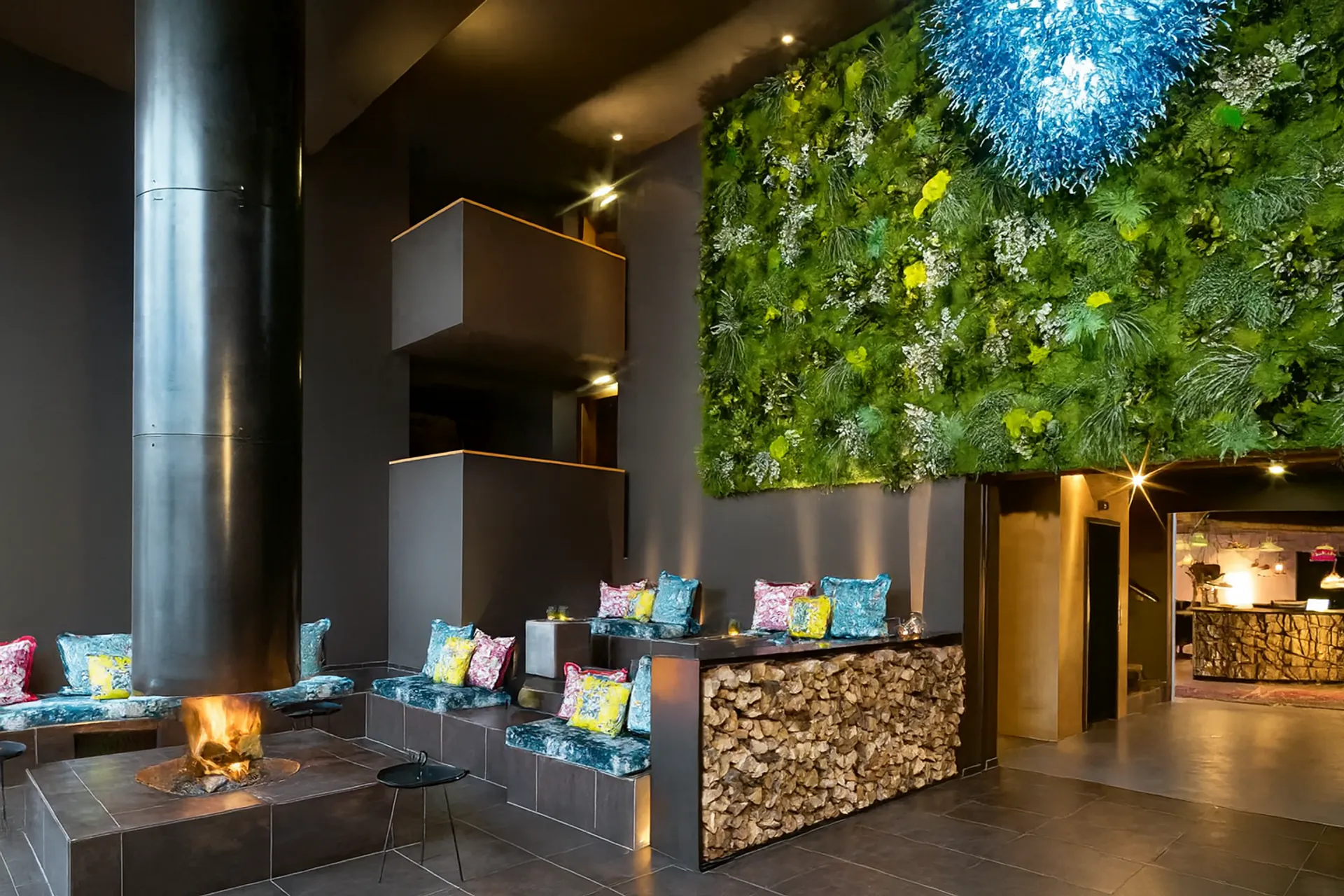 Botanical Sky Lobby Hanging Garden Hotel — Ceiling greenery by MOOSMOOS
