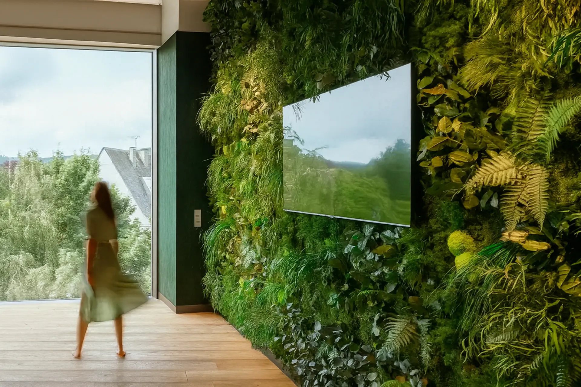 Botanical Sky: A Modern Exhibition – Green Ceiling — Ceiling greenery by MOOSMOOS