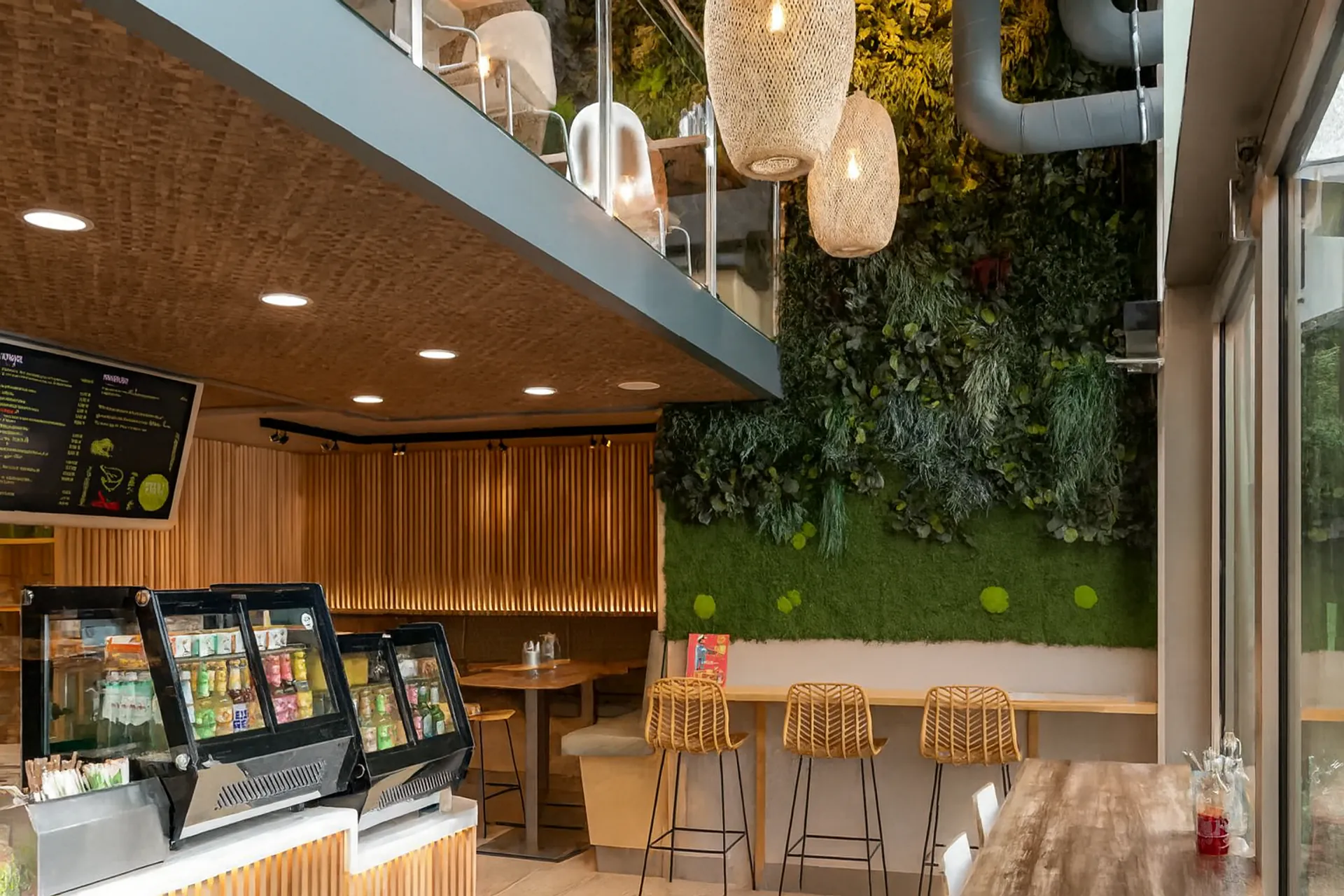 Hanging Garden Café Green Ceiling — Ceiling greenery by MOOSMOOS