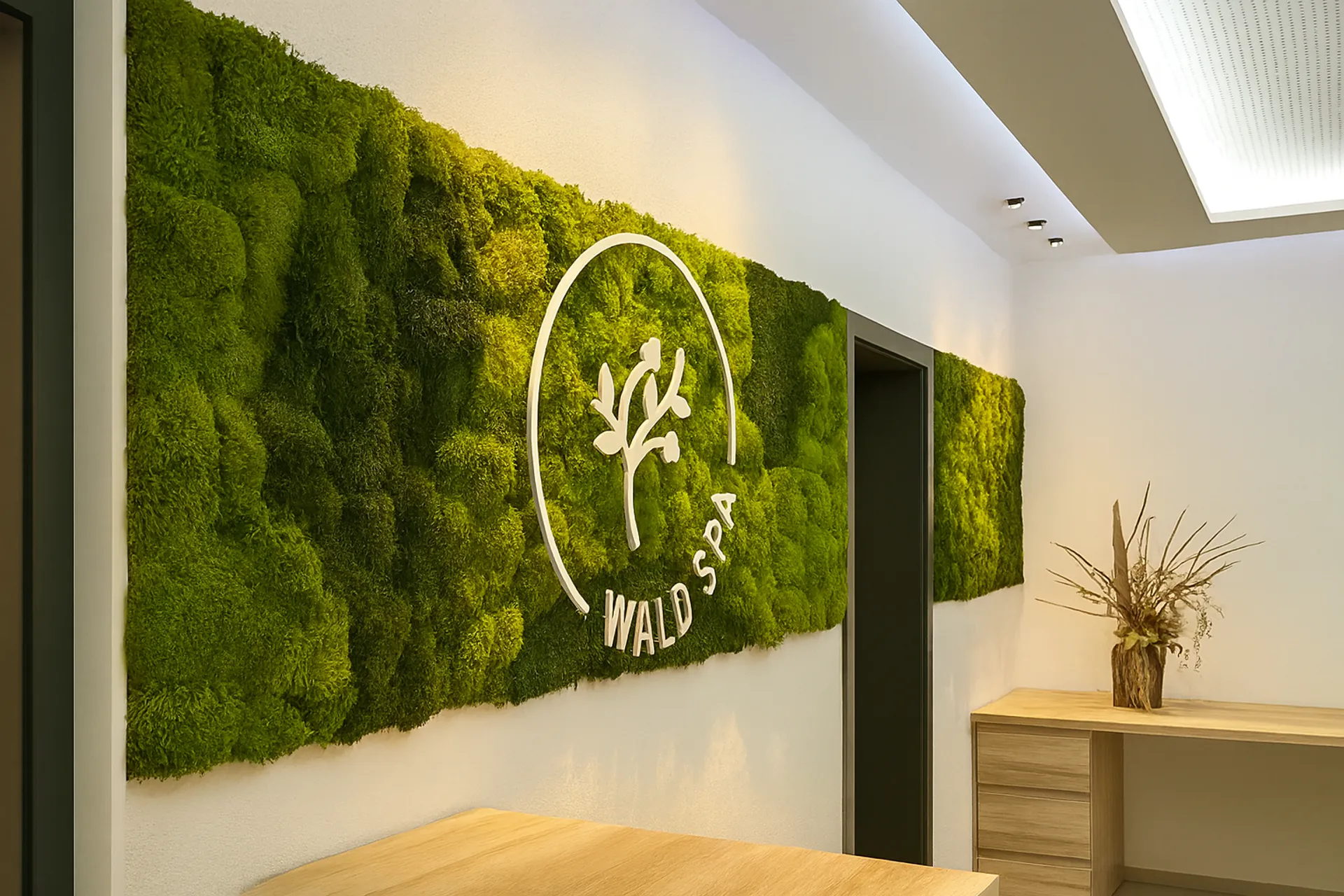 Logo made from moss Showroom Logo Reception — Logo made from moss by MOOSMOOS