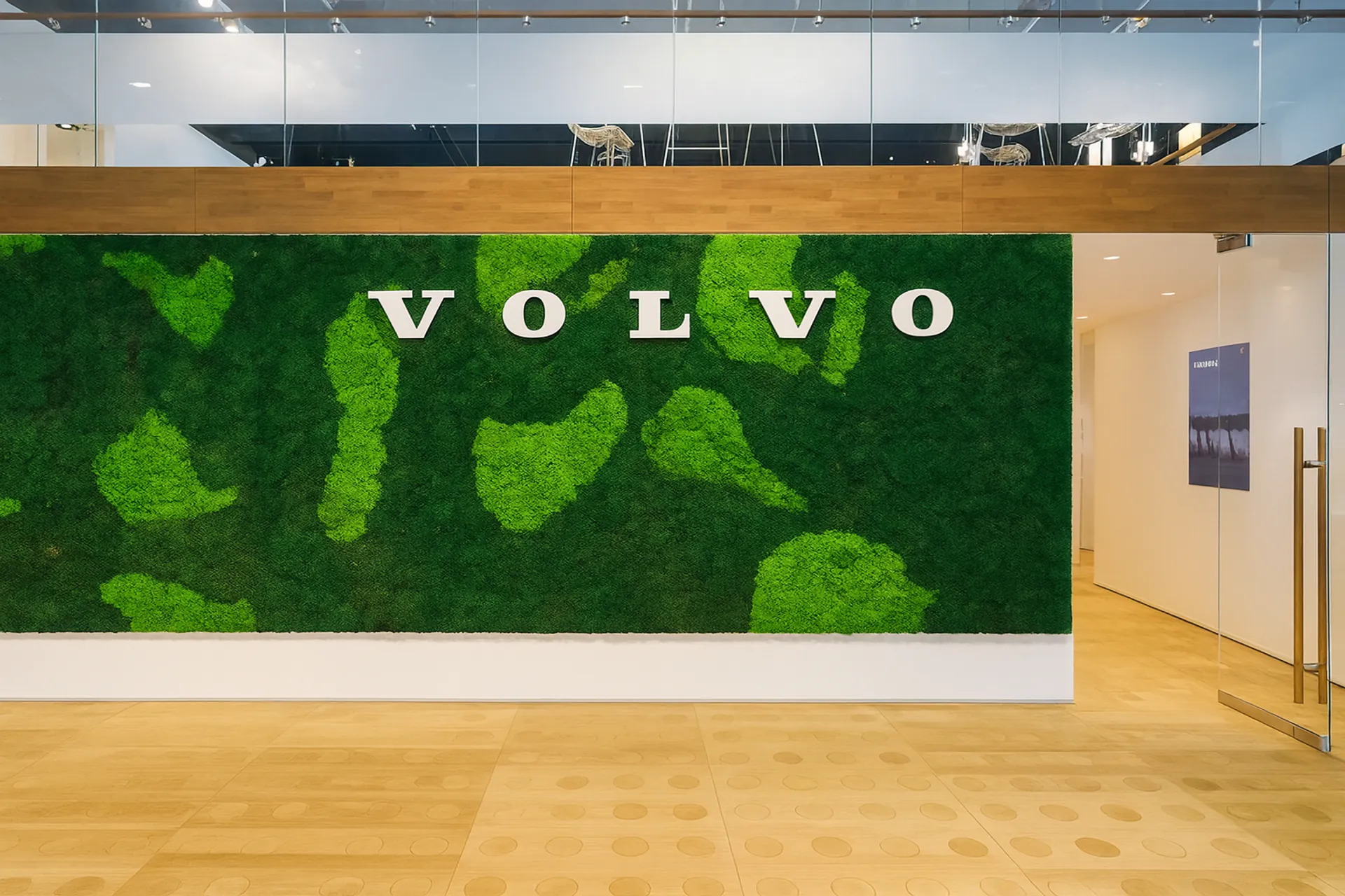 Moss logo at the Volvo Showroom reception — Moss logo by MOOSMOOS