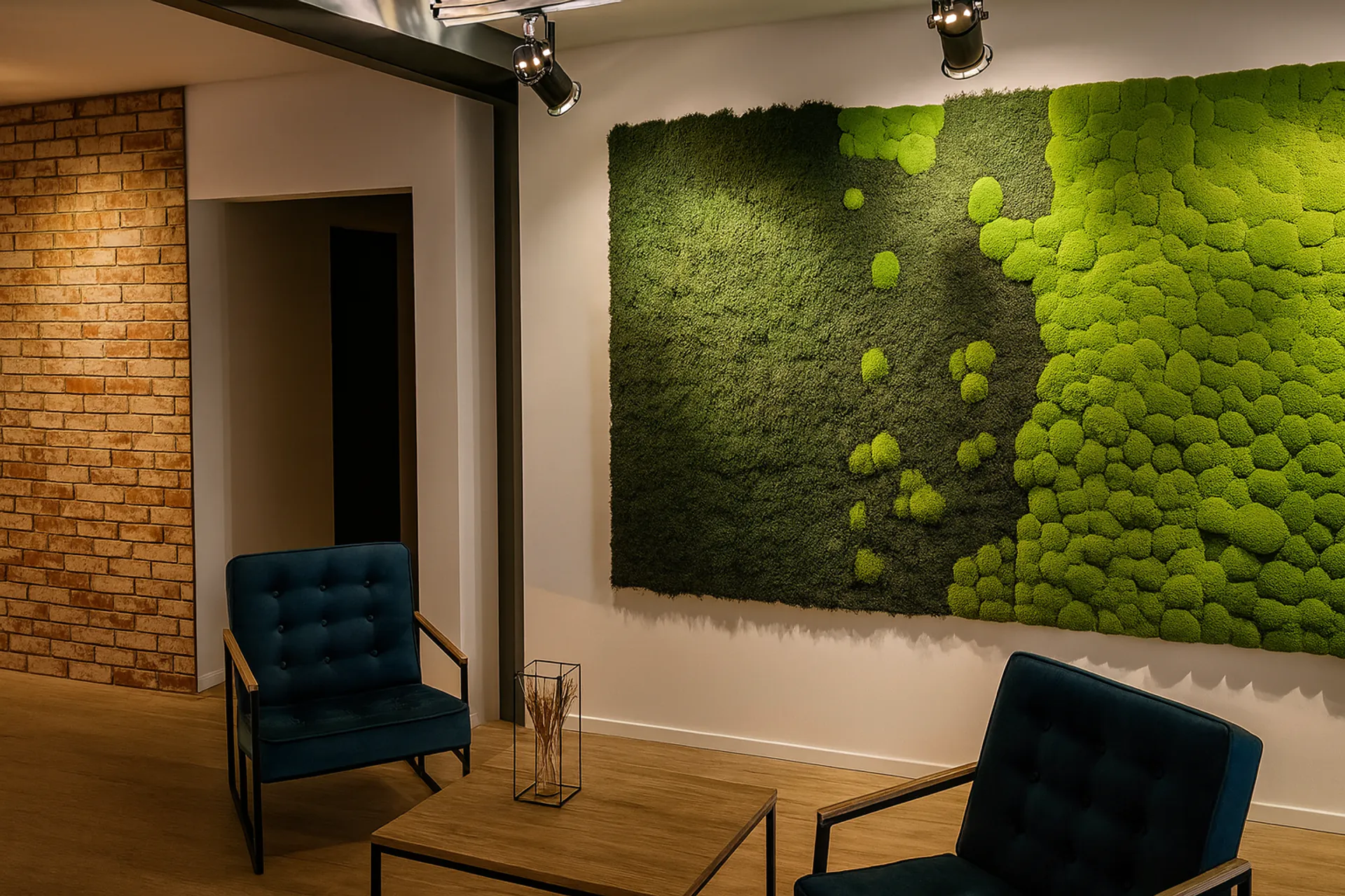 Green Moss Wall for Office Reception — Wall greenery by MOOSMOOS