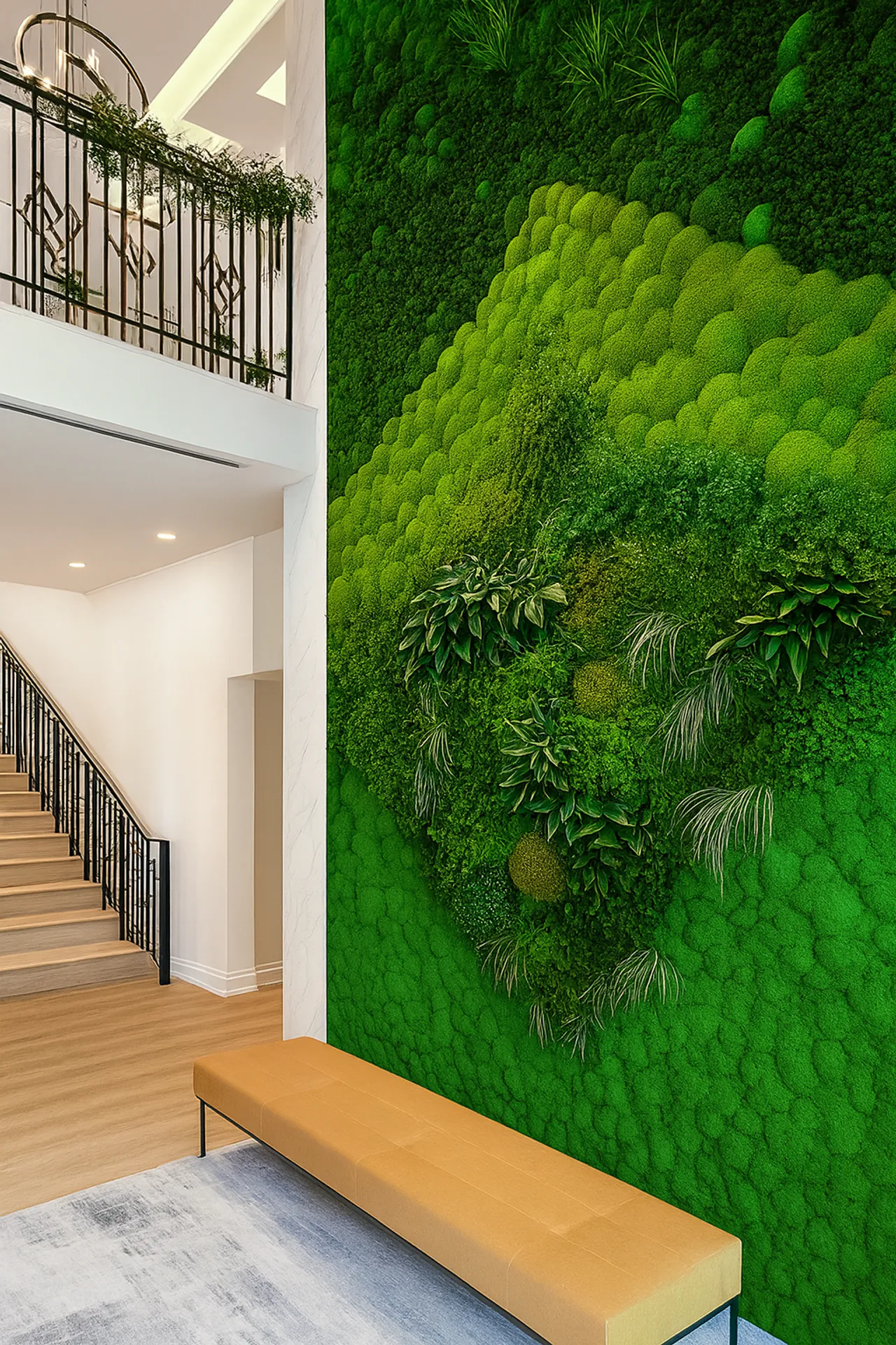 Moss wall in the entrance hall of a modern office — Wall greenery by MOOSMOOS