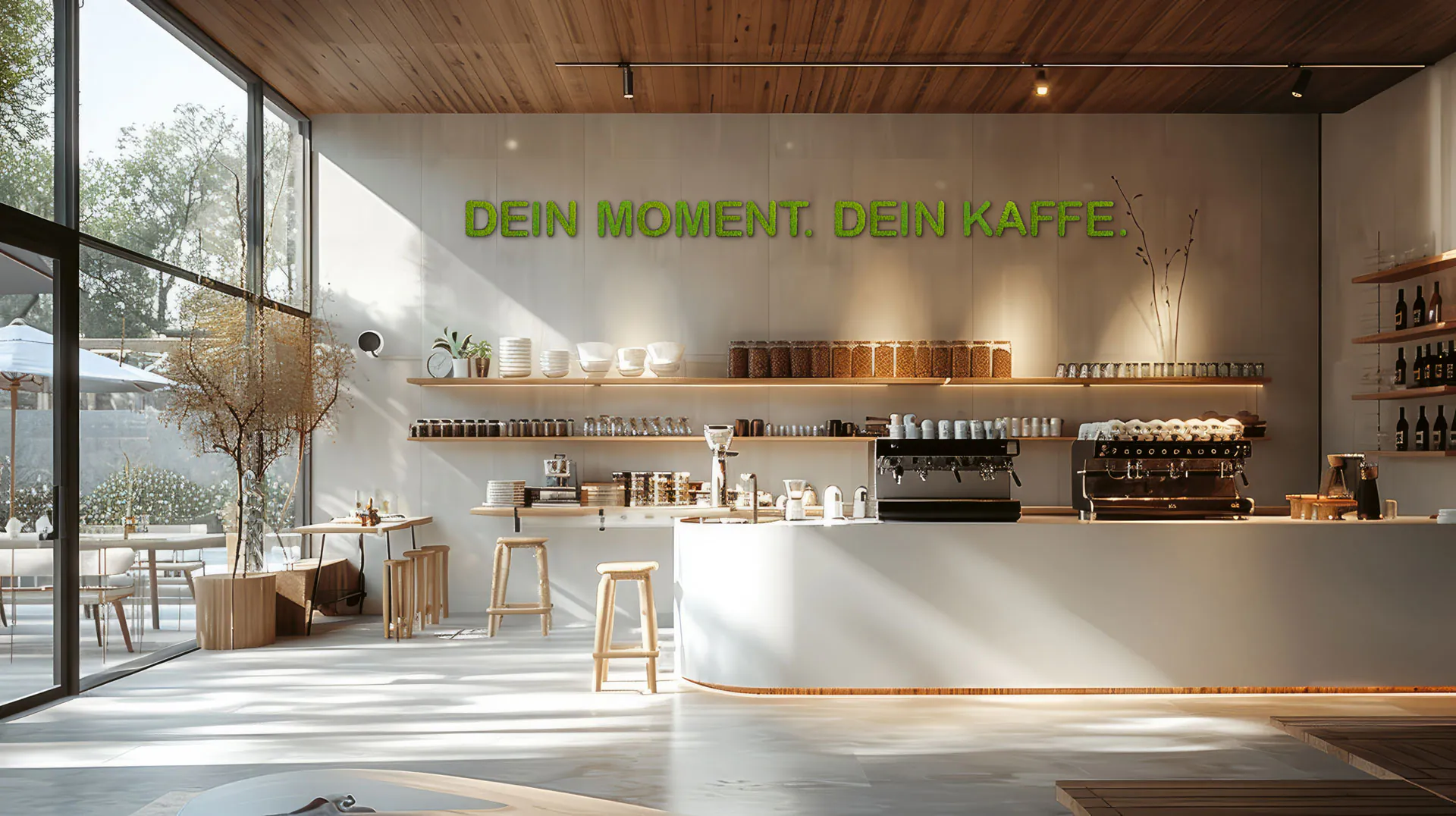Moss wall Coffee Bar: Modern Gastronomy — Wall greenery by MOOSMOOS