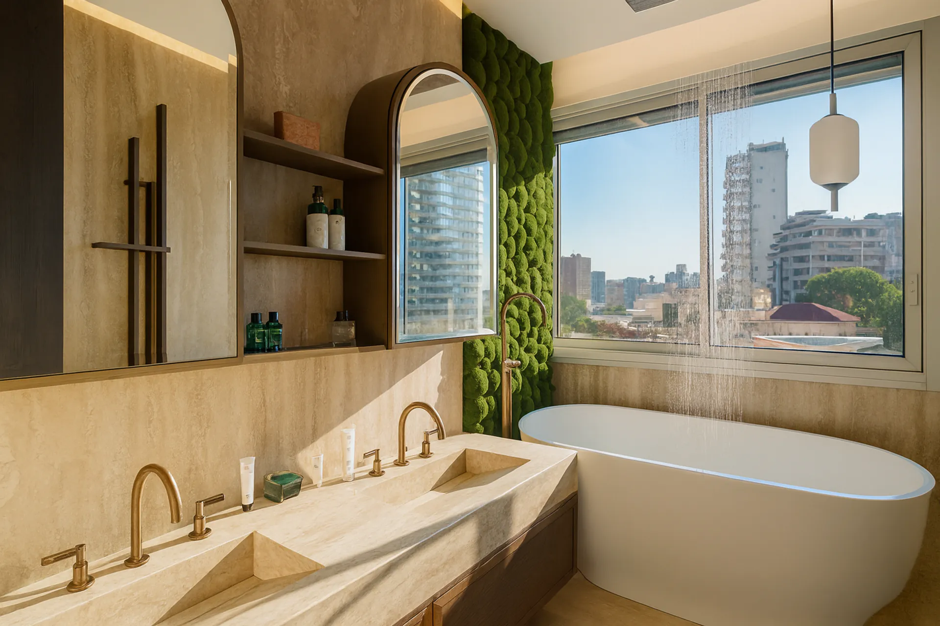 Luxury Bathroom Spa Moss wall — Wall greenery by MOOSMOOS