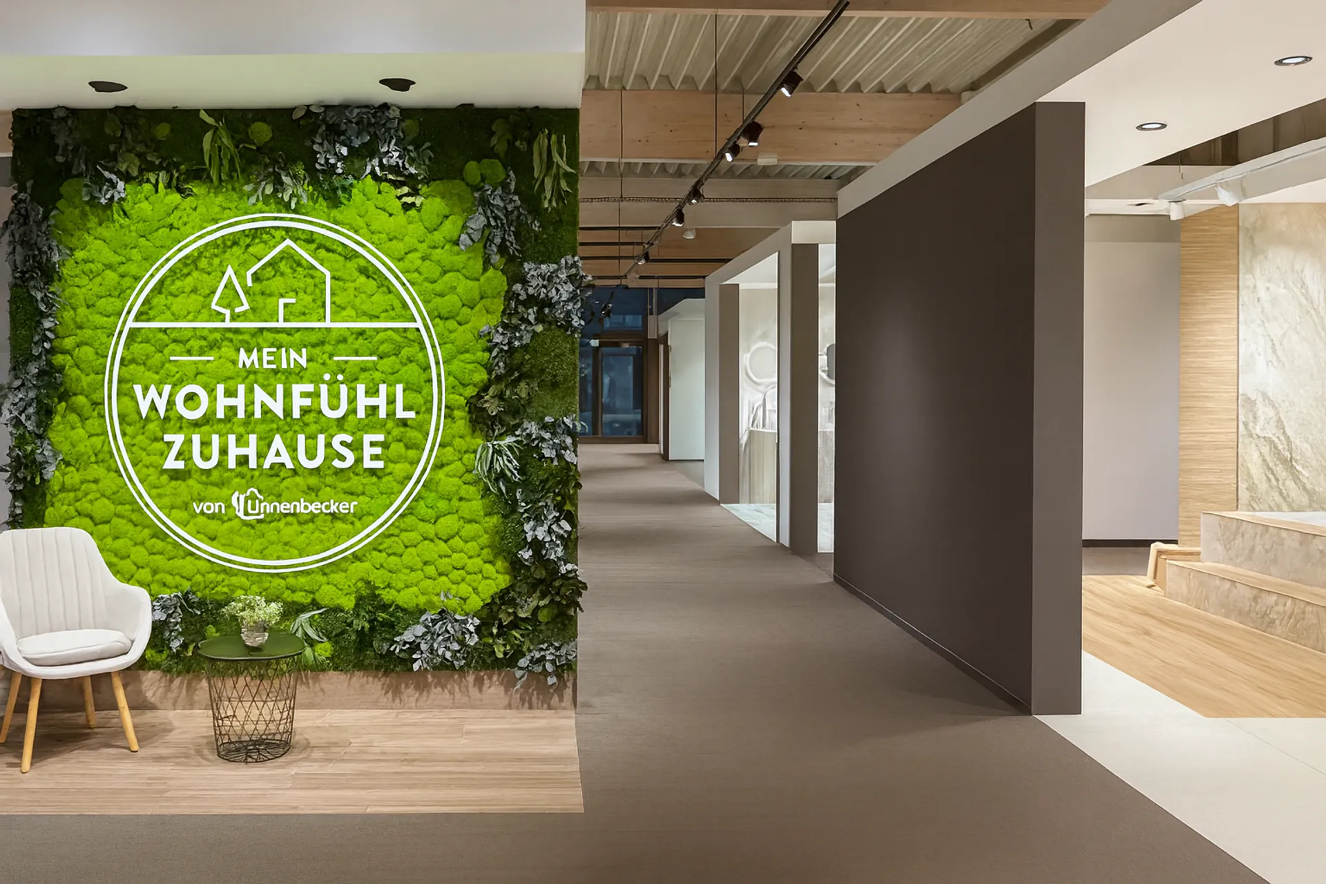 Logo made of moss – Showroom reception logo — Logo made of moss by MOOSMOOS