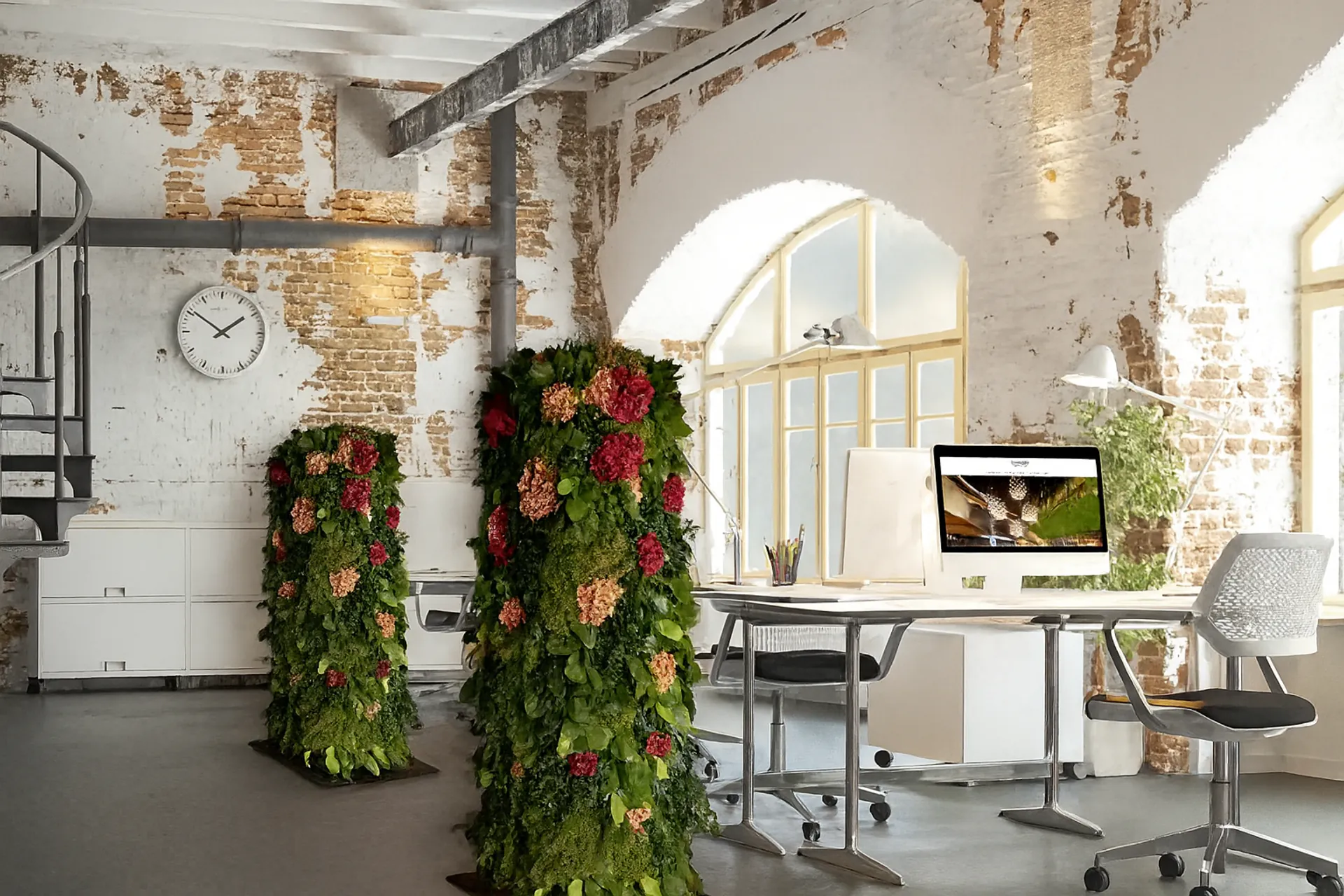 Room Dividers: A Modern Office with Greenery — Room Dividers & Acoustics by MOOSMOOS