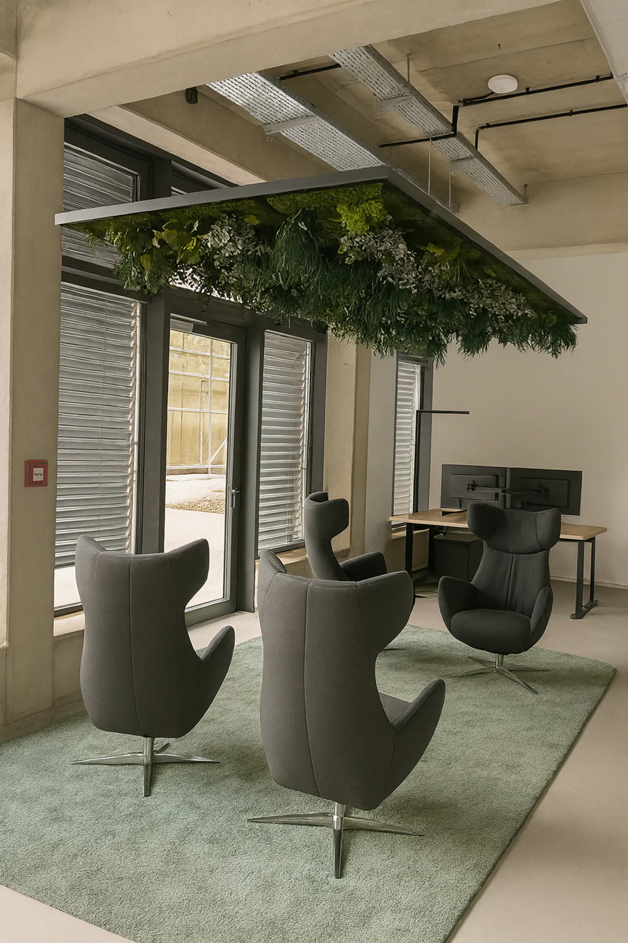 Botanical Sky Lounge Area, Office: Green Ceiling — Ceiling greenery by MOOSMOOS