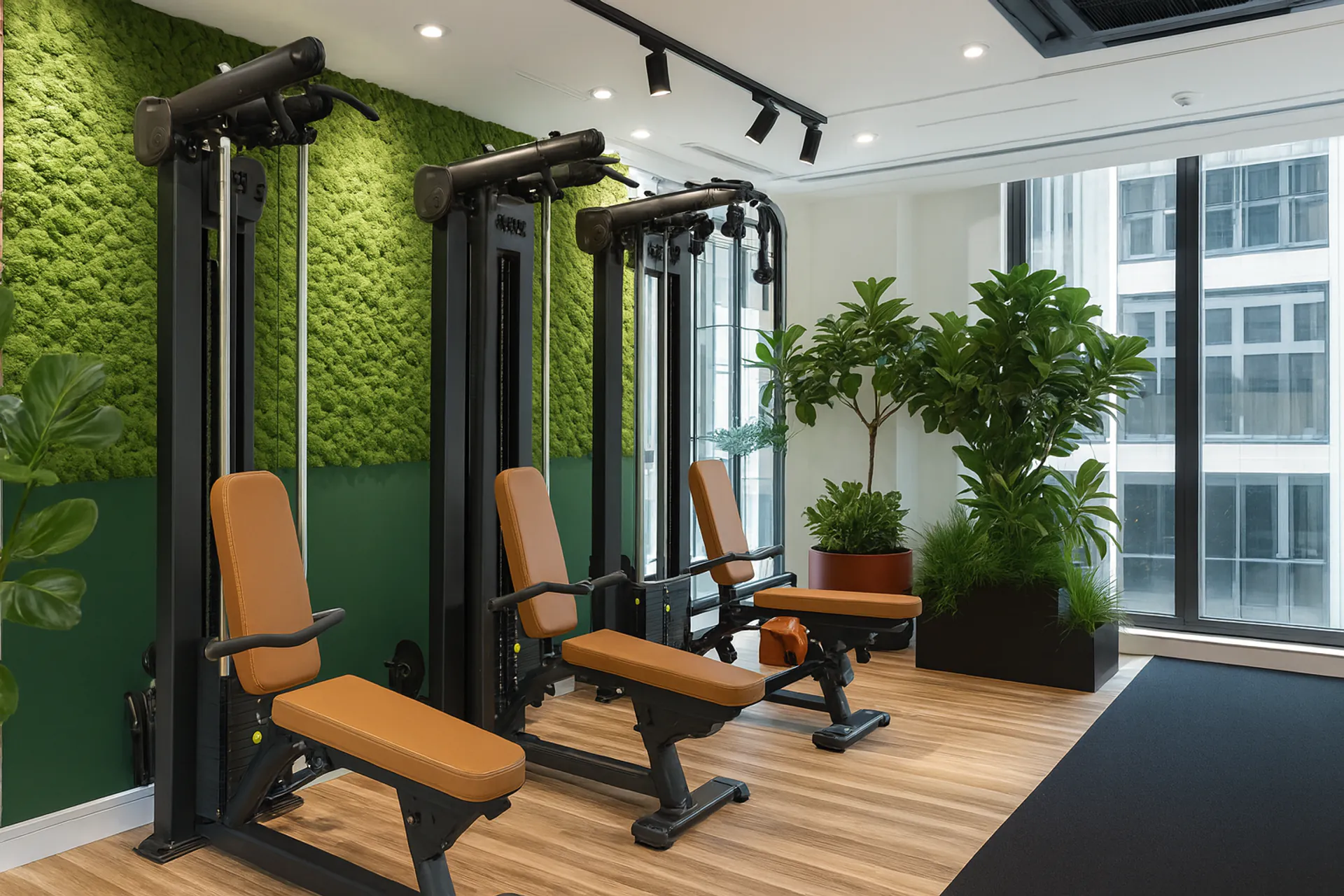 Moss wall Gym Training Areas — Wall greenery by MOOSMOOS