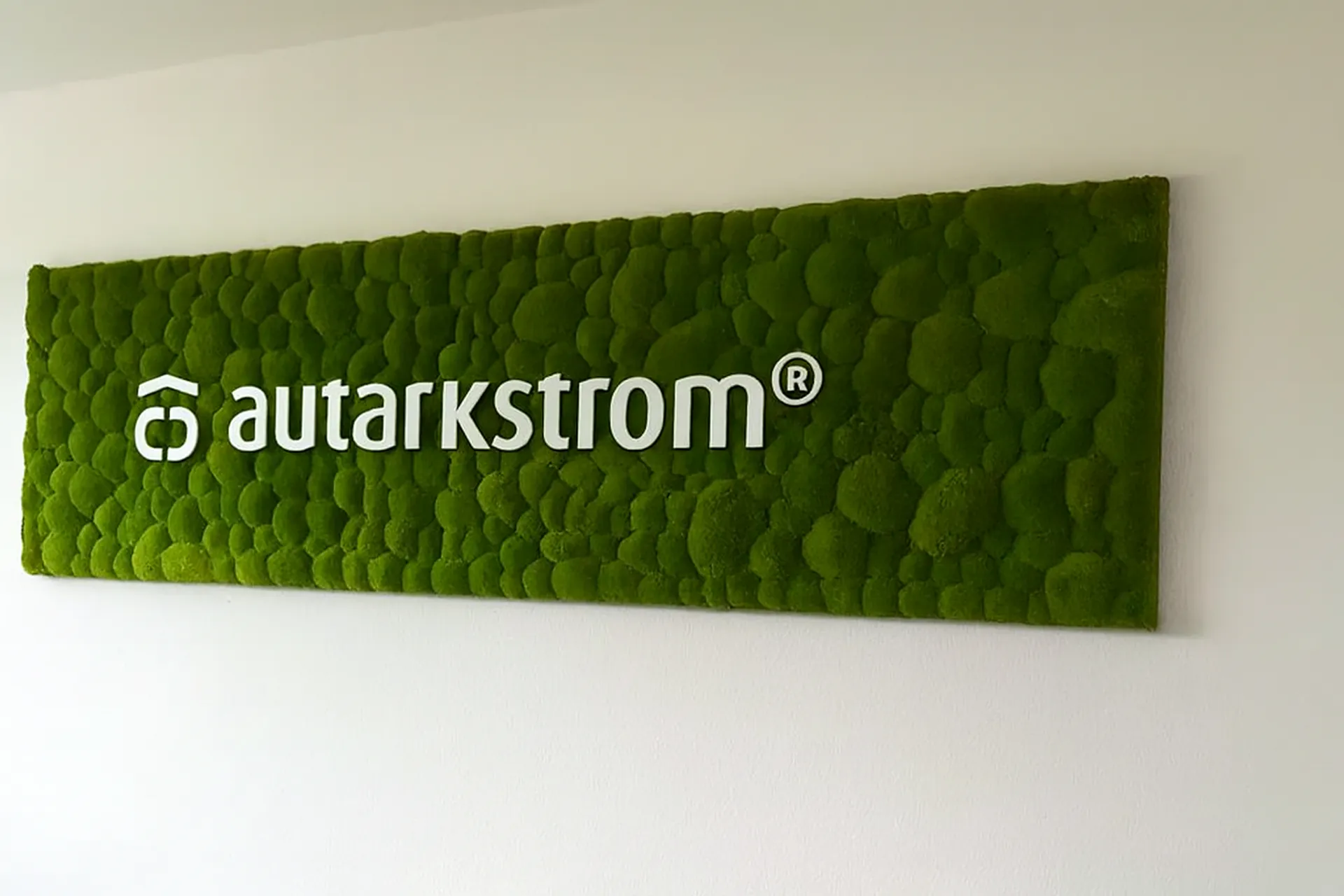 Logo made of moss – Company logo at reception — Logo made of moss by MOOSMOOS