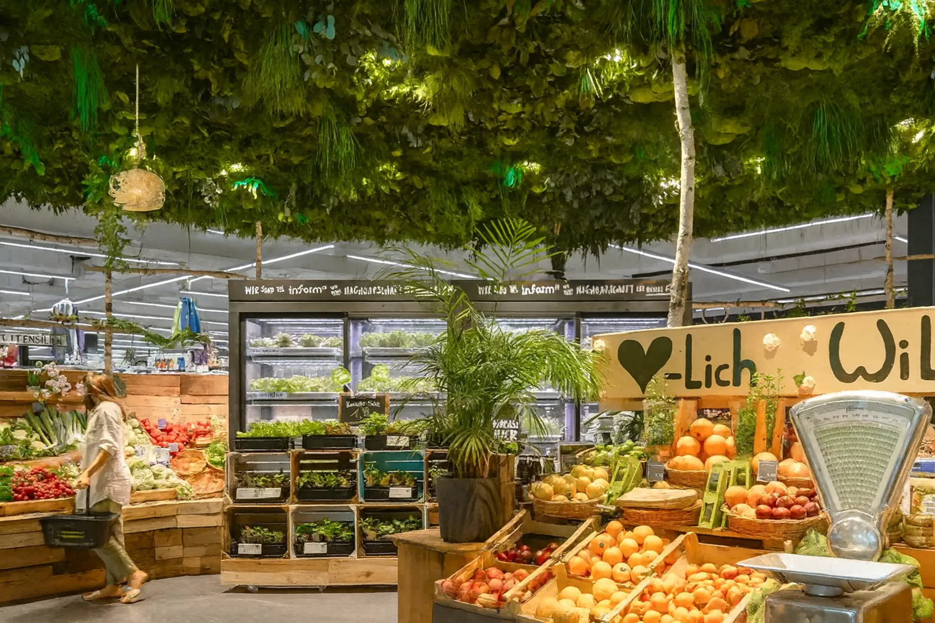 Maintenance-free moss installations in retail outlets — Ceiling greenery without natural light