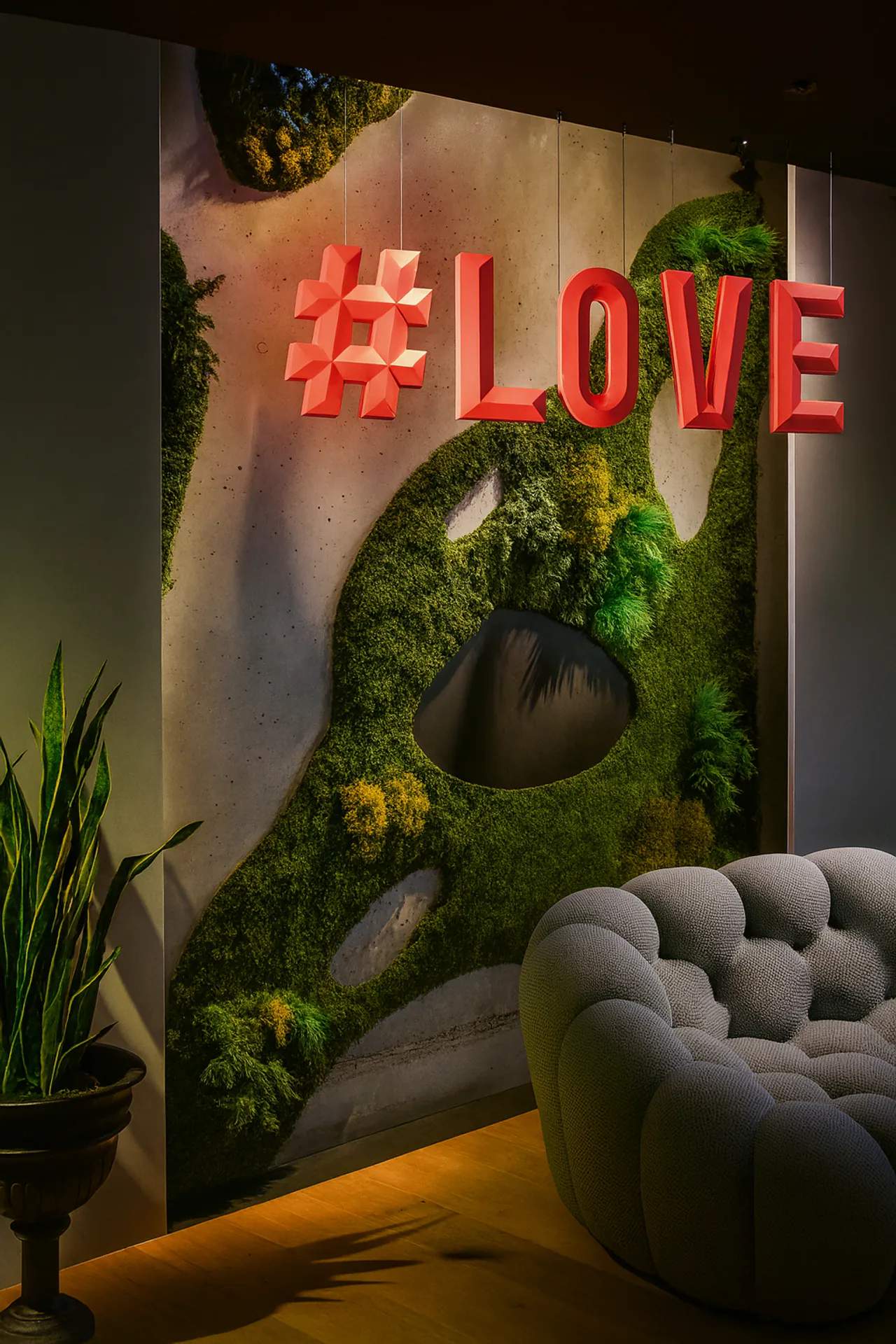 Moss wall Showroom Love Design Installation — Wall greenery by MOOSMOOS