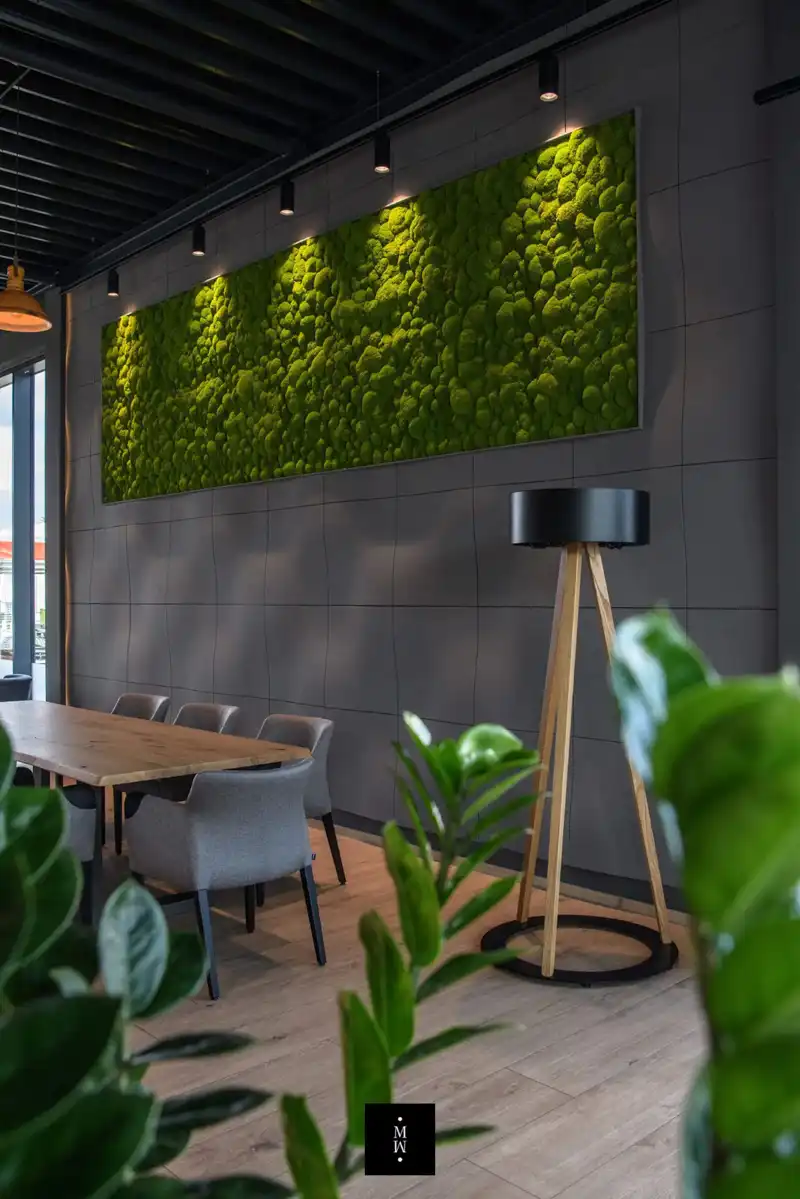 a room with a table and chairs