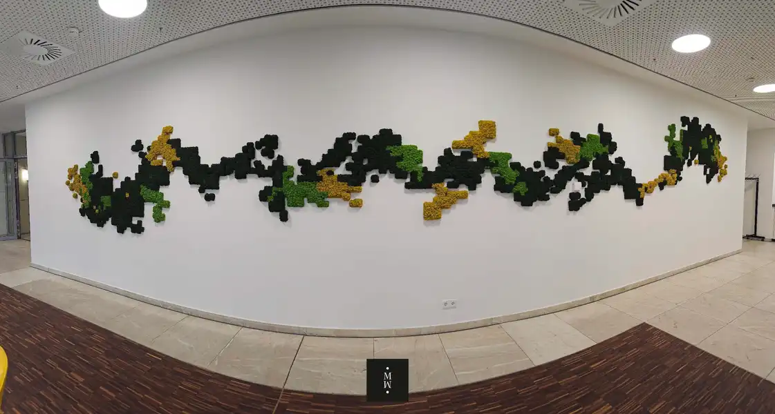 a wall with a design on it