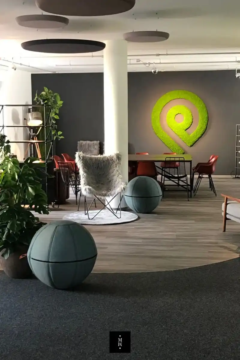 a room with a chair and a table