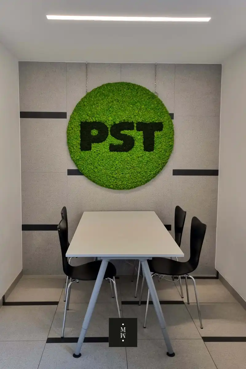 a table and chairs in a room