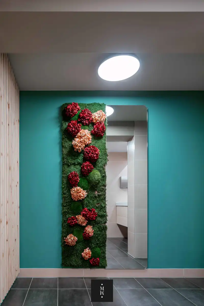 a wall with flowers on it