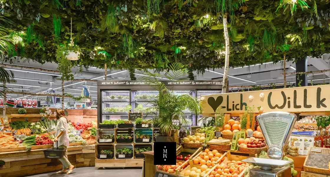 a fruit and vegetables in a store