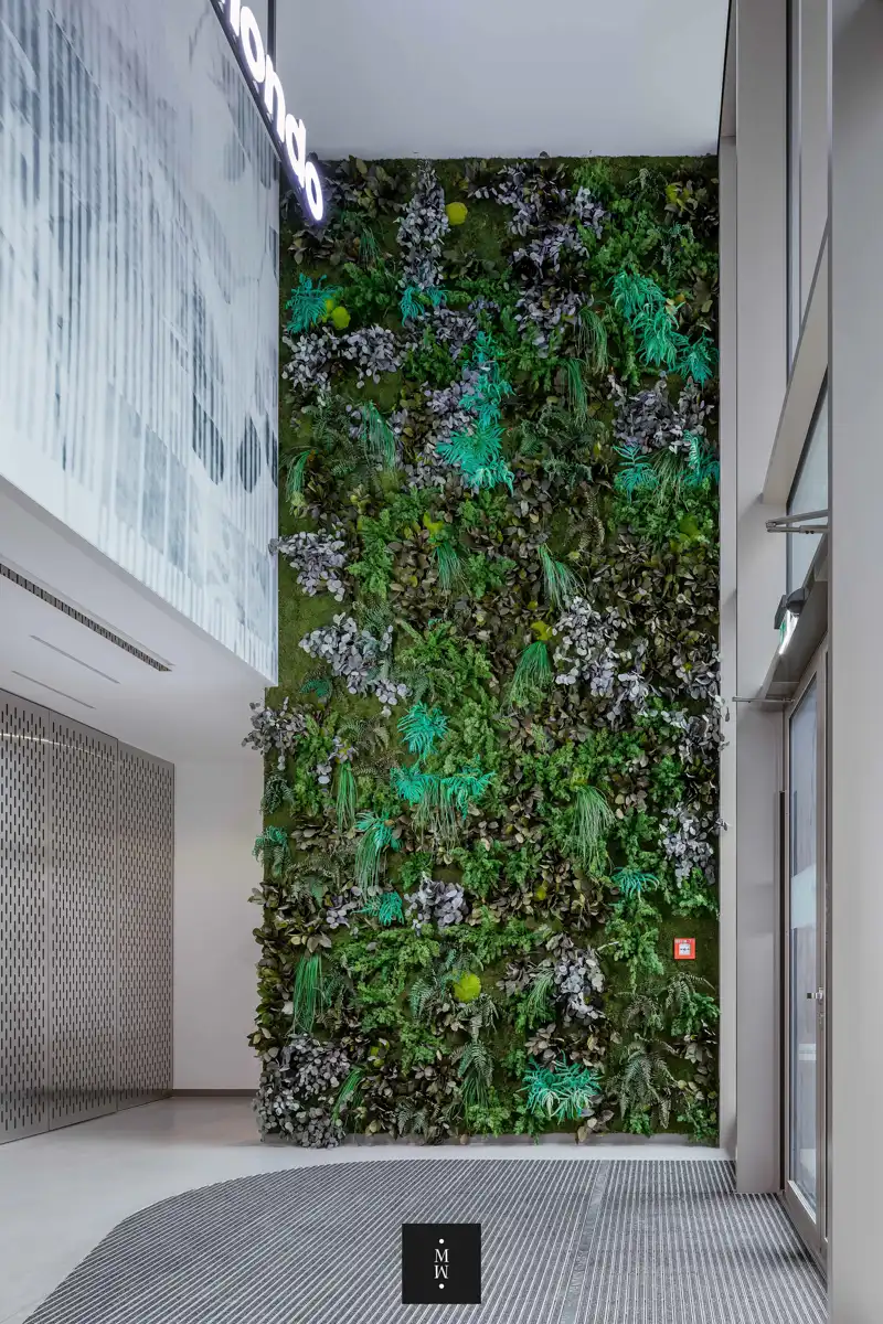 a wall with plants on it