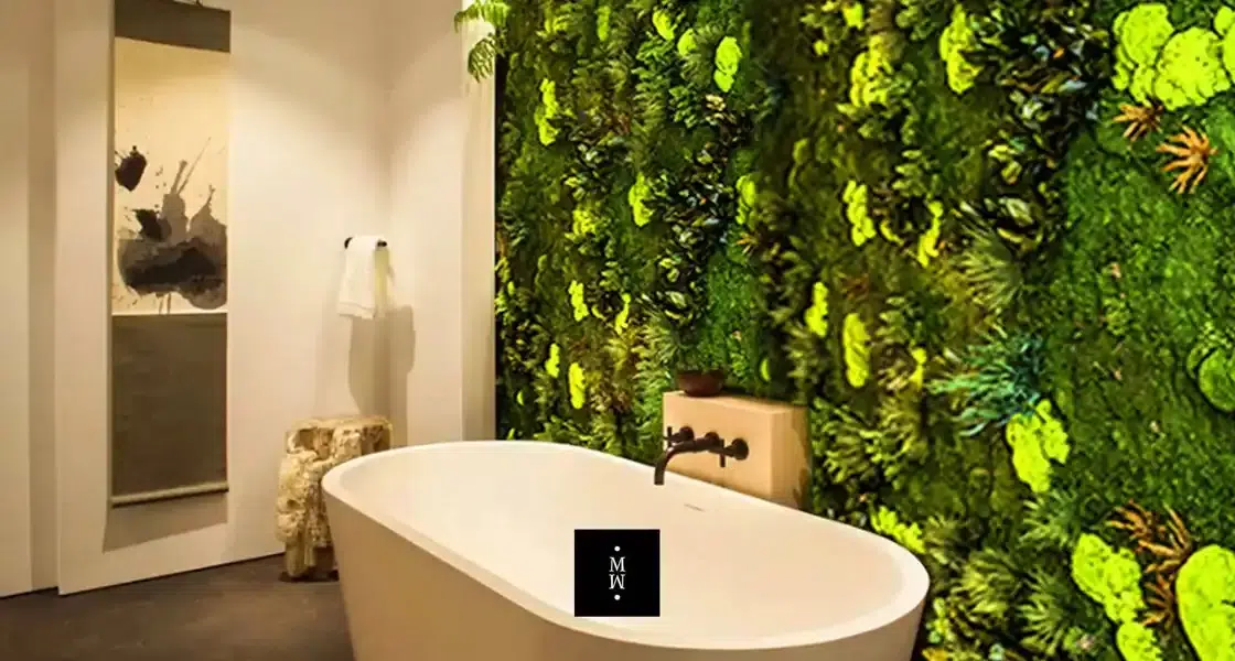 a bathtub in a bathroom